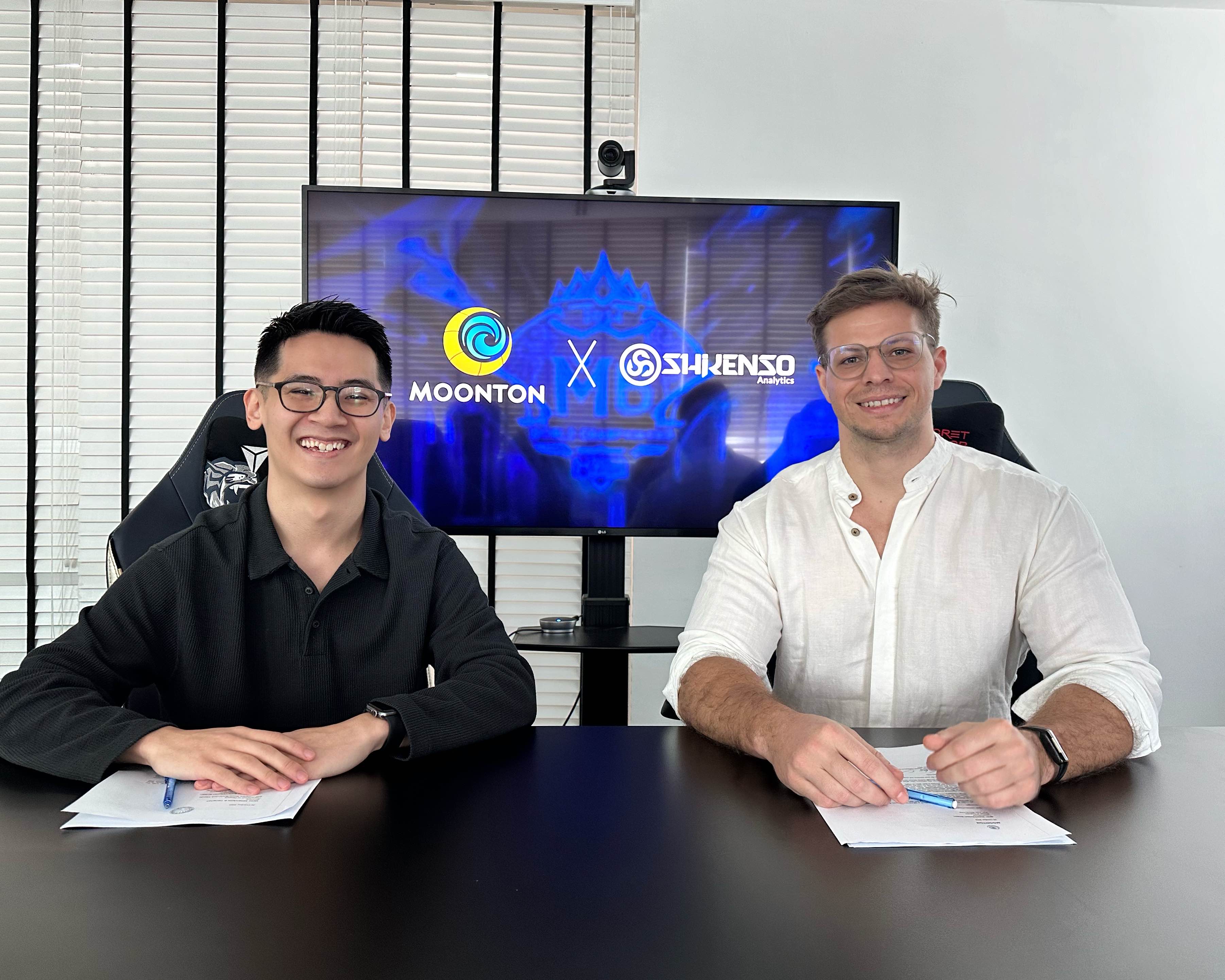 MOONTON Games partners with Shikenso Analytics; Benedikt Becker, Shikenso Analytics, and Ringo Lung Regional Esports Sales, Moonton Games