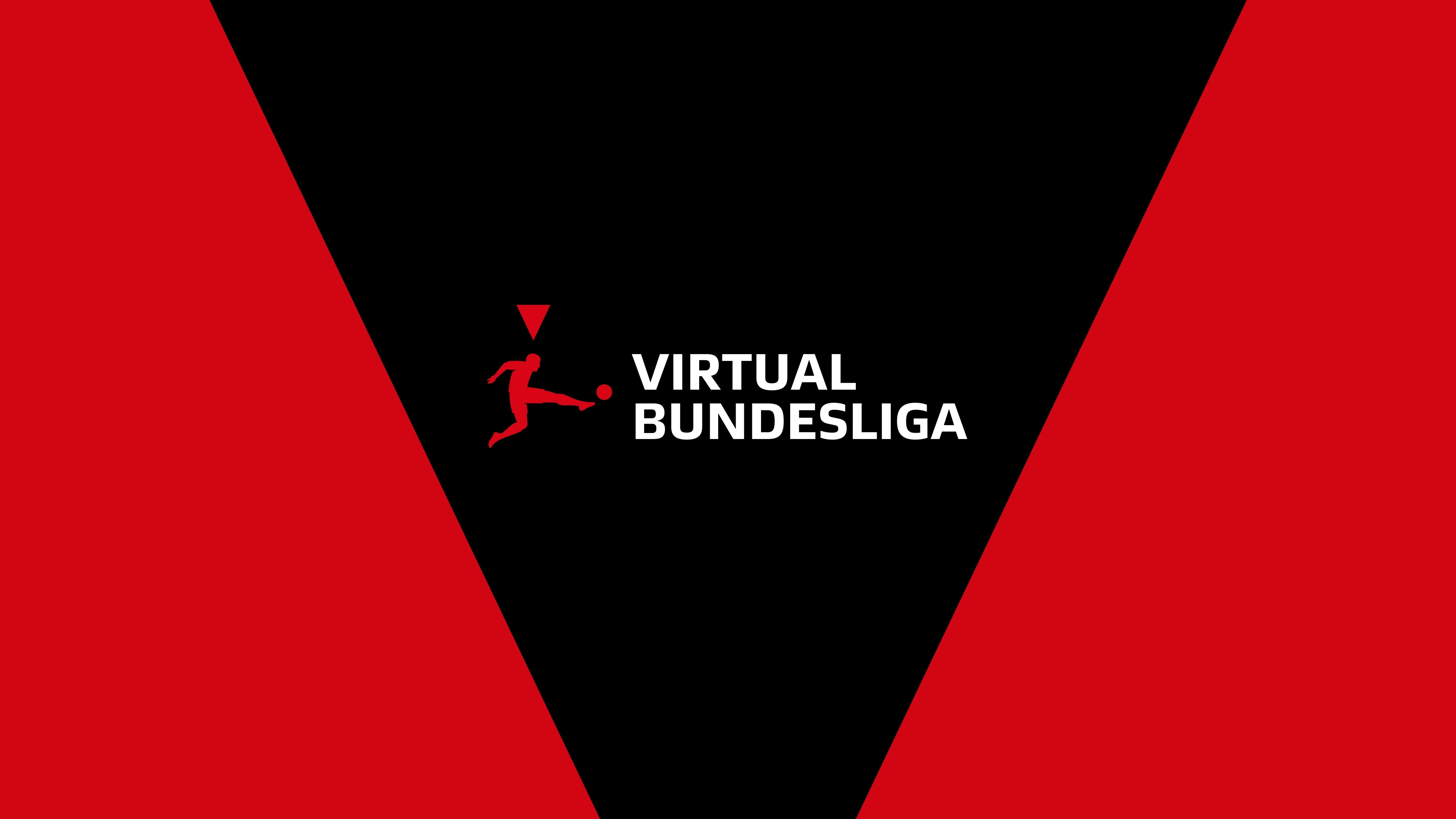 Virtual Bundesliga logo on a red and black background, representing the official esports competition of the German football league that connects Bundesliga clubs with the gaming community.